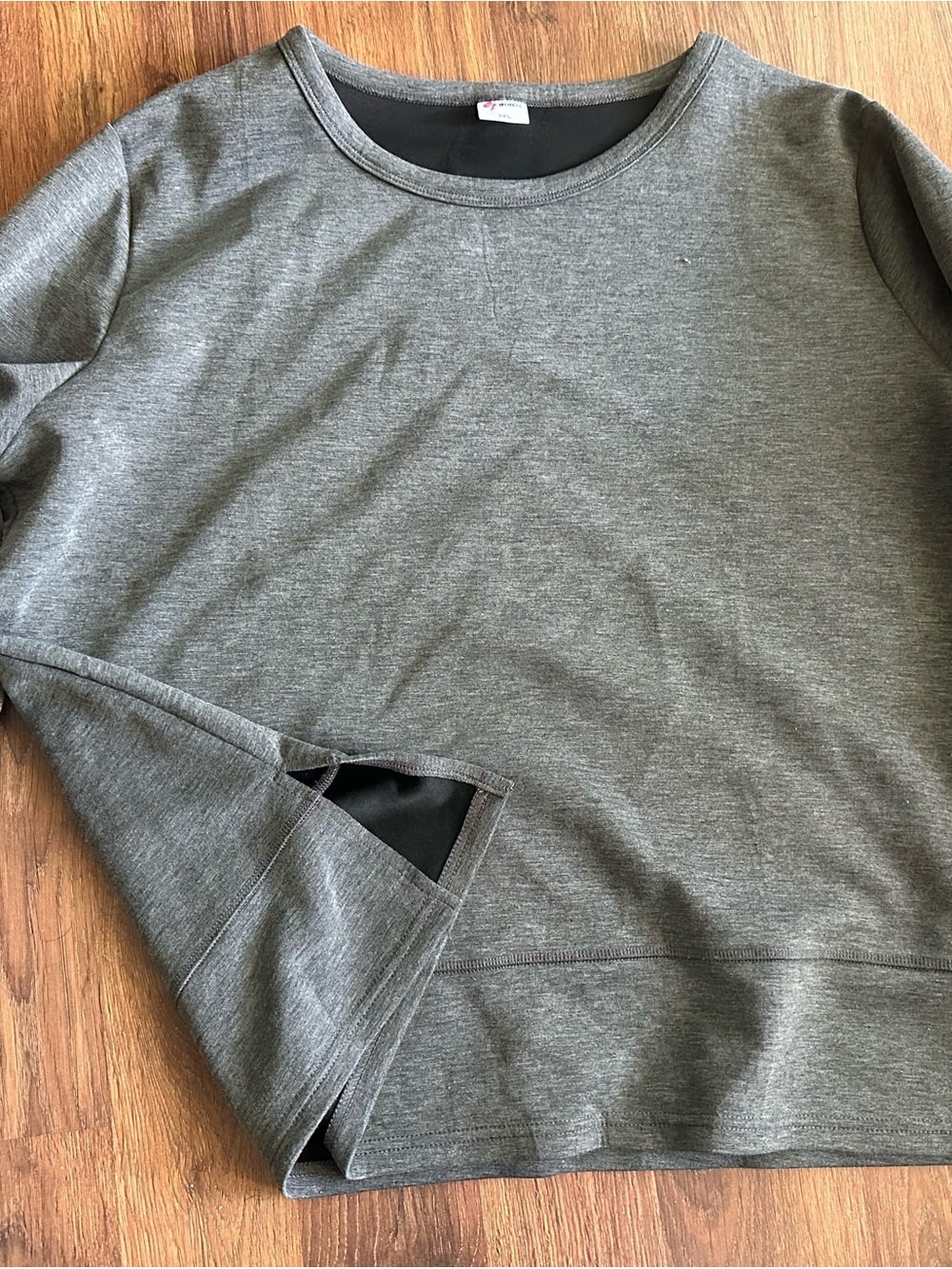 Women's Gray Wide-Leg Knit sweat suit - Casual Comfort - Picture 4 of 5